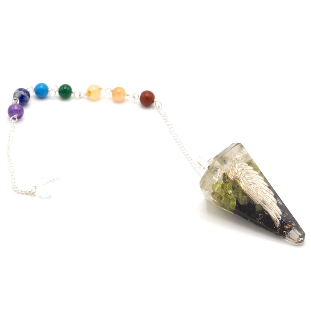 Pendule chakra d’orgonite — Aile d’ange