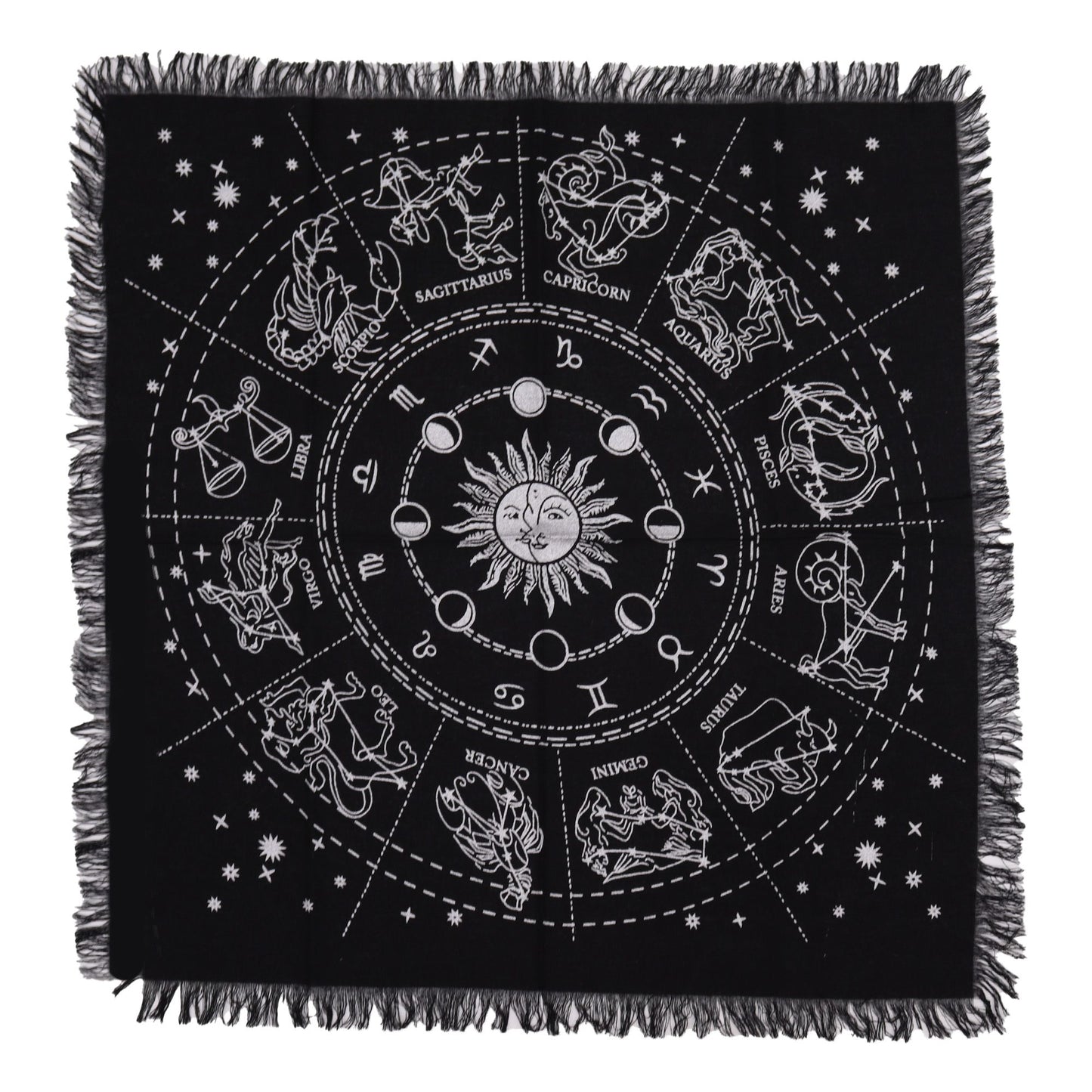 Nappe d’autel ésotérique à franges — Horoscope