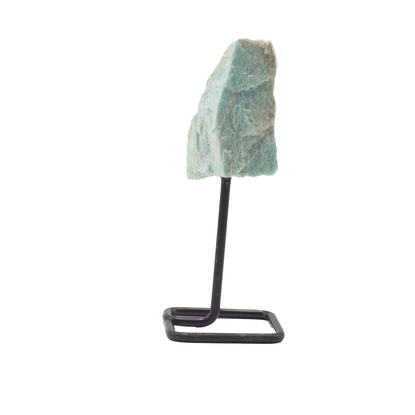 Spécimen minéral sur socle métallique — Amazonite
