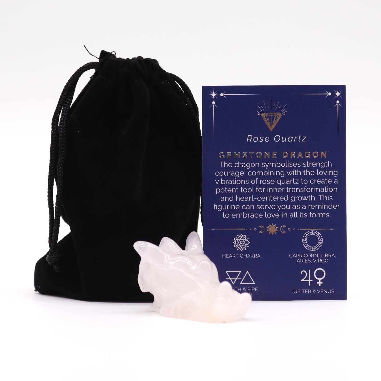 Petite tête de dragon — Quartz rose