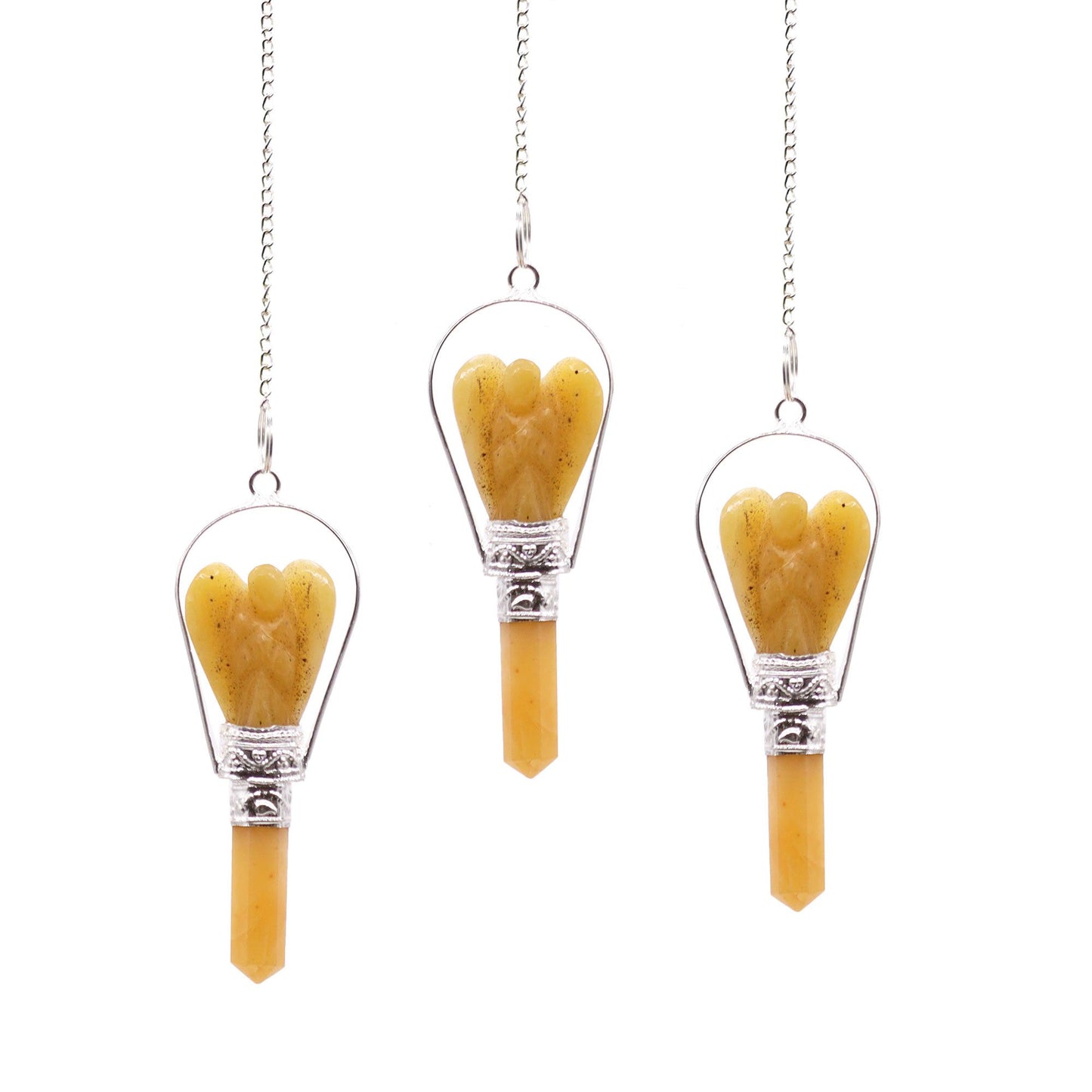 Pendule d’ange à anneau de quartz jaune