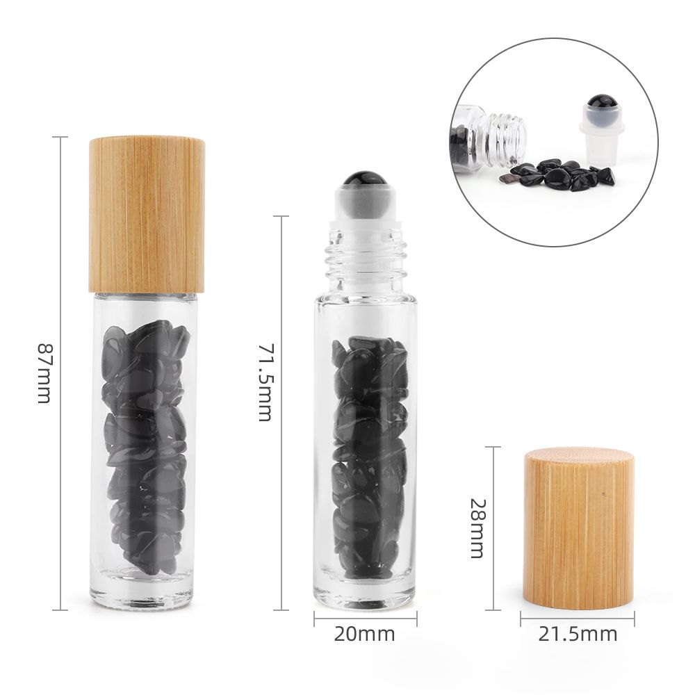 Roll-on à pierre naturelle — Tourmaline noire · Bouchon bois