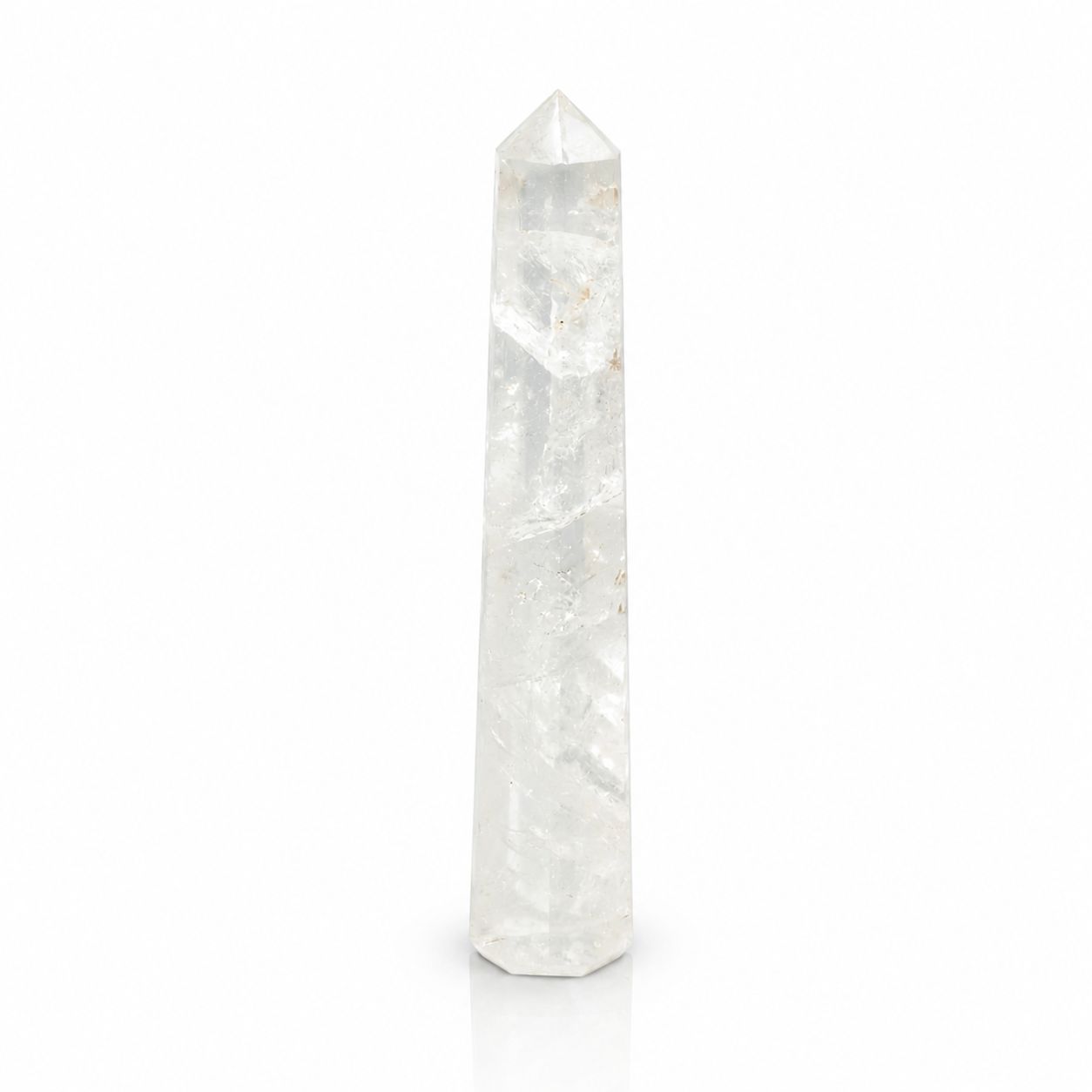 Obélisque à six faces — Cristal de roche · 17 cm