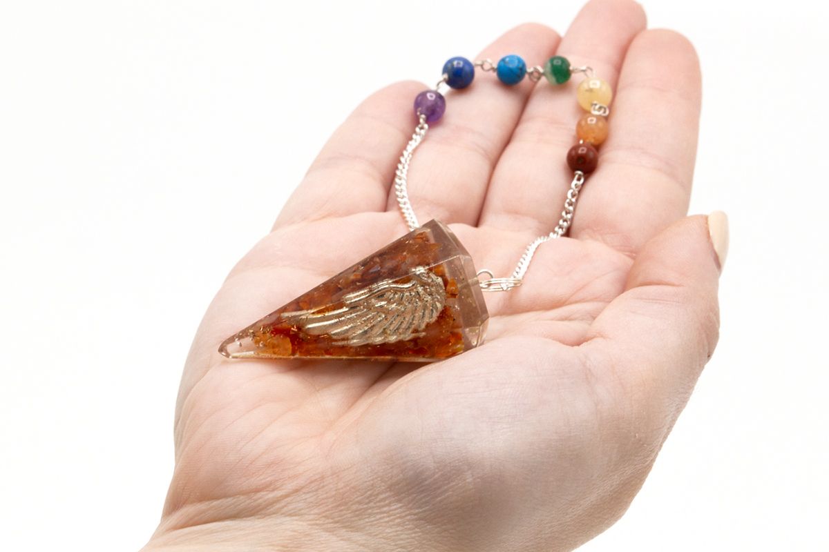 Pendule chakra d’orgonite — Aile d’ange