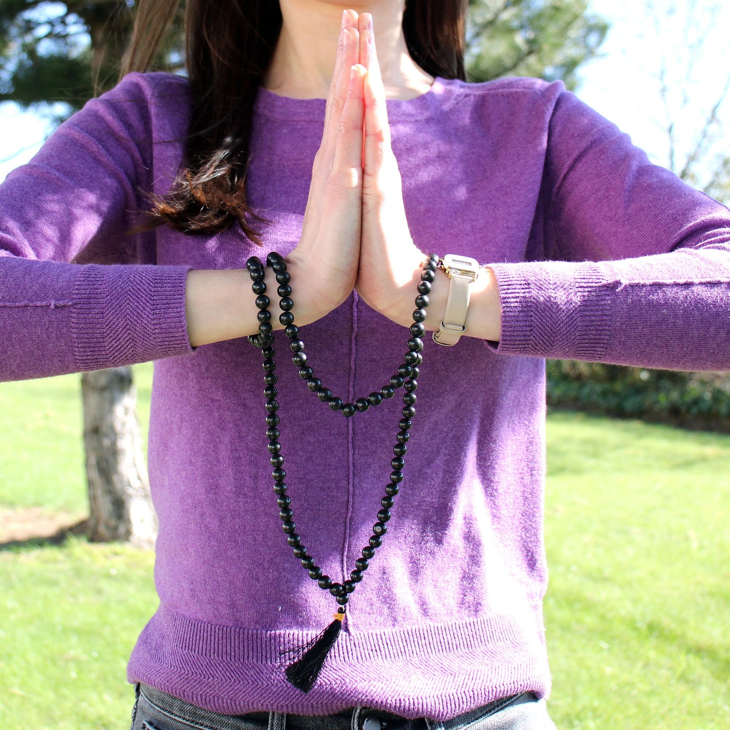 Mala 108 perles — Agate noire