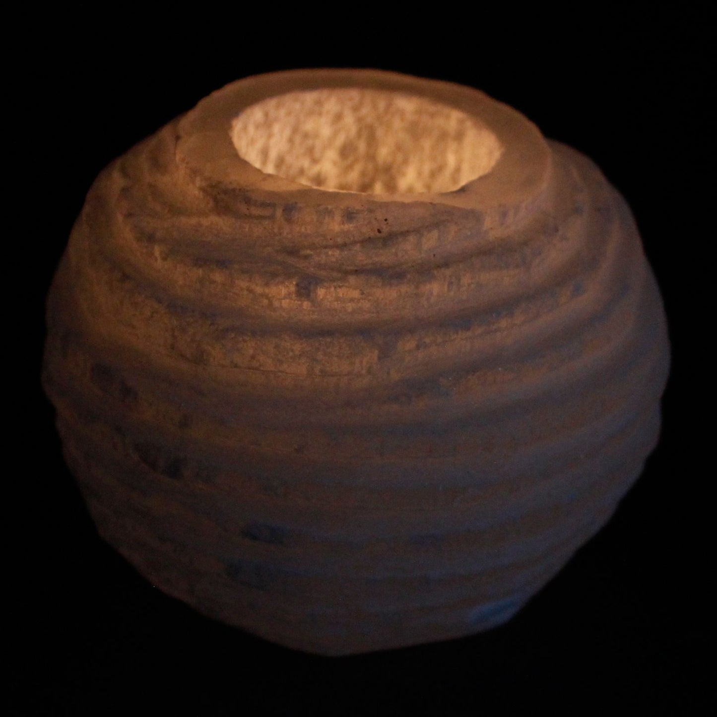 Bougeoir en sélénite — Boule de neige · 8 cm
