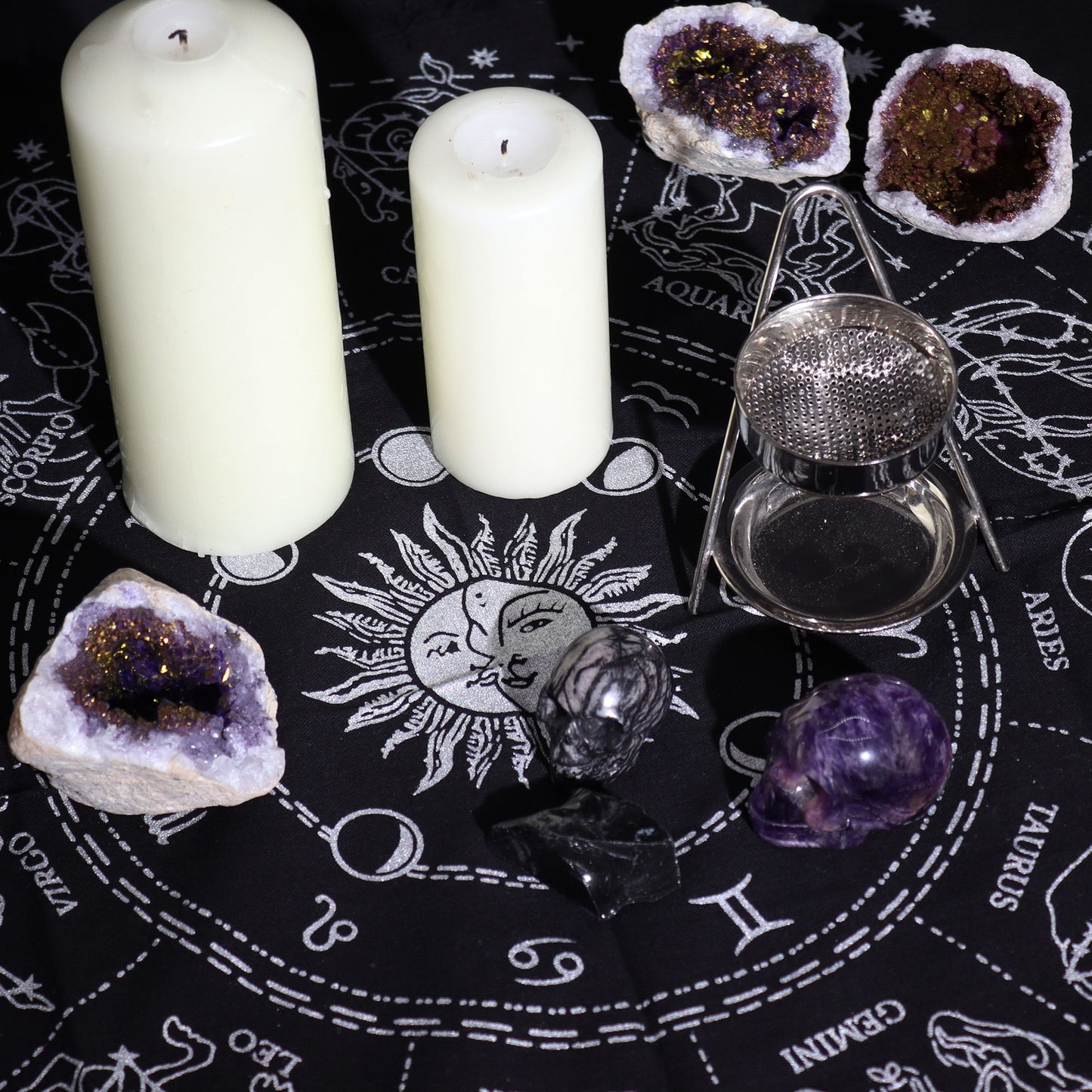 Nappe d’autel ésotérique à franges — Horoscope