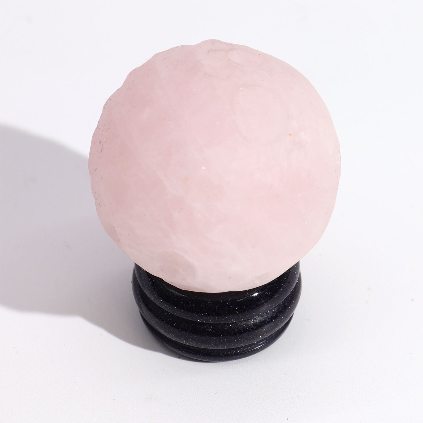 Planète Vénus en quartz rose sur socle solaire · 40mm