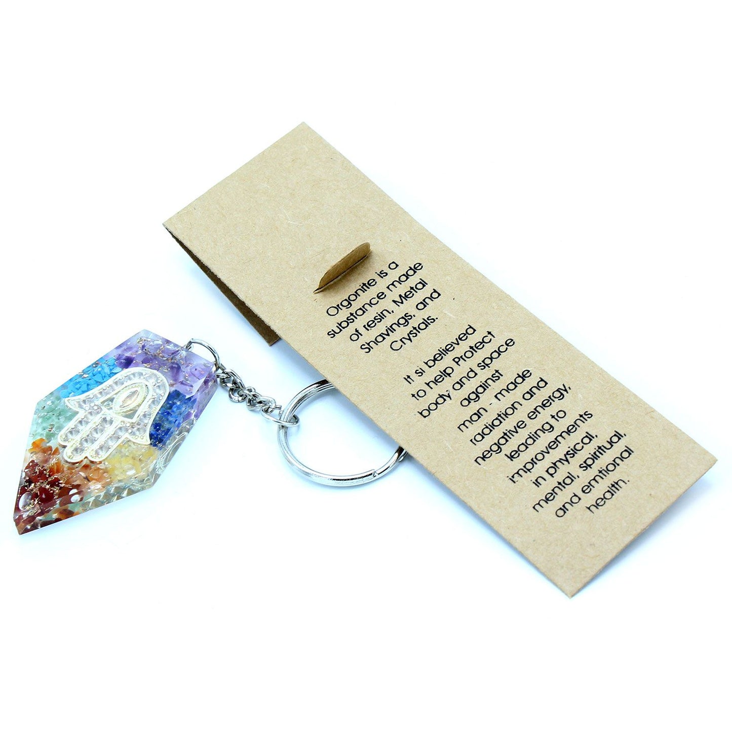 Porte-clés d’orgonite — Chakra main de Fatma