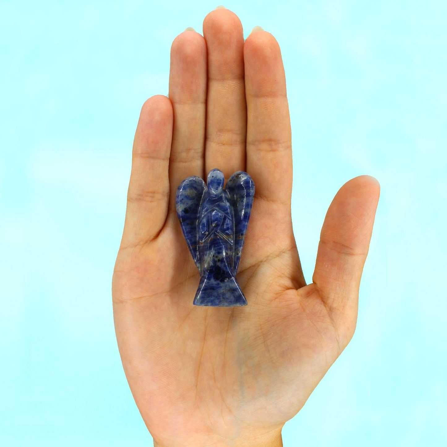 Ange sculpté main — Sodalite