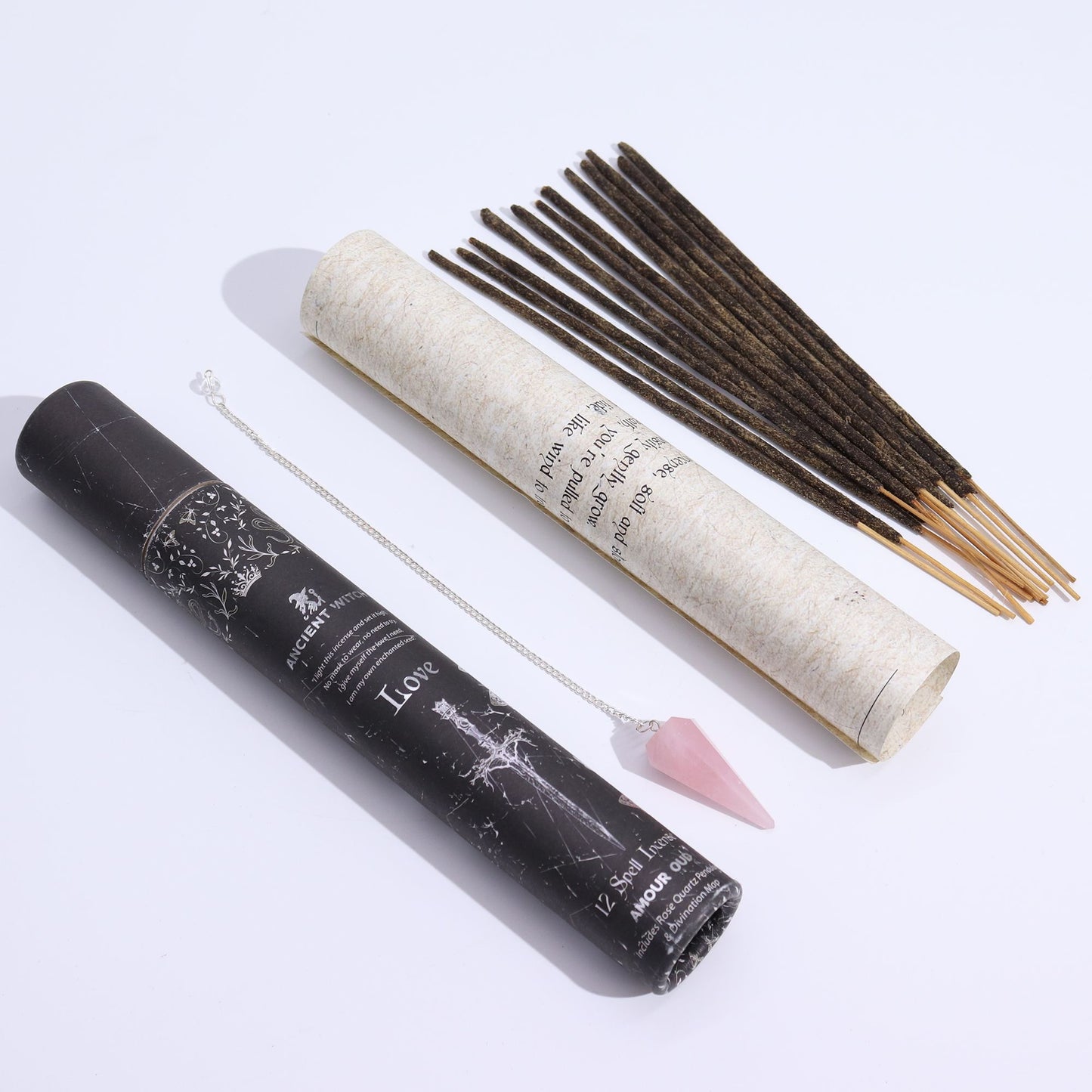 Encens — Amour · Pendule de quartz rose
