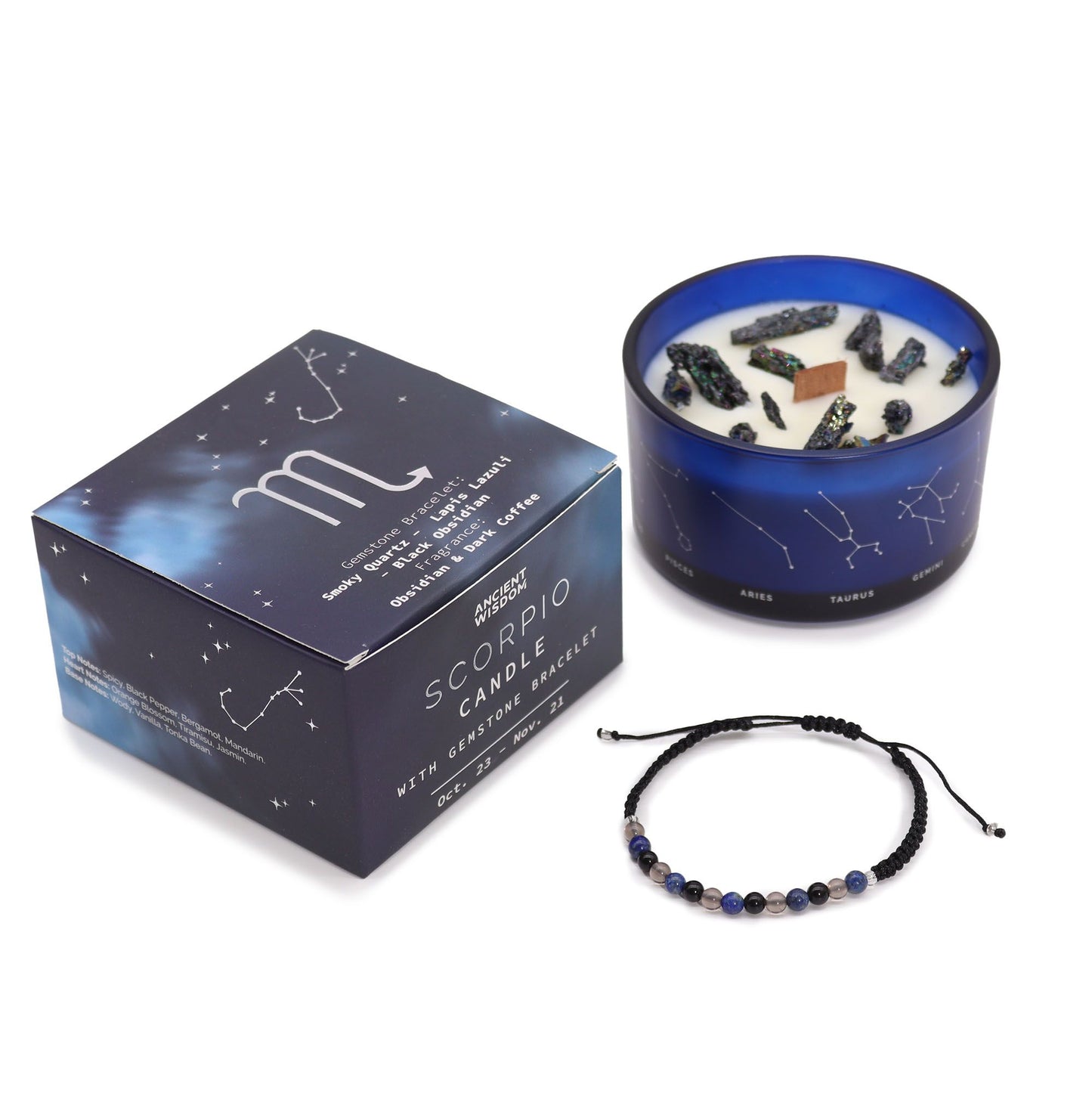 Bougie de cristal du zodiaque à bracelet — Scorpion