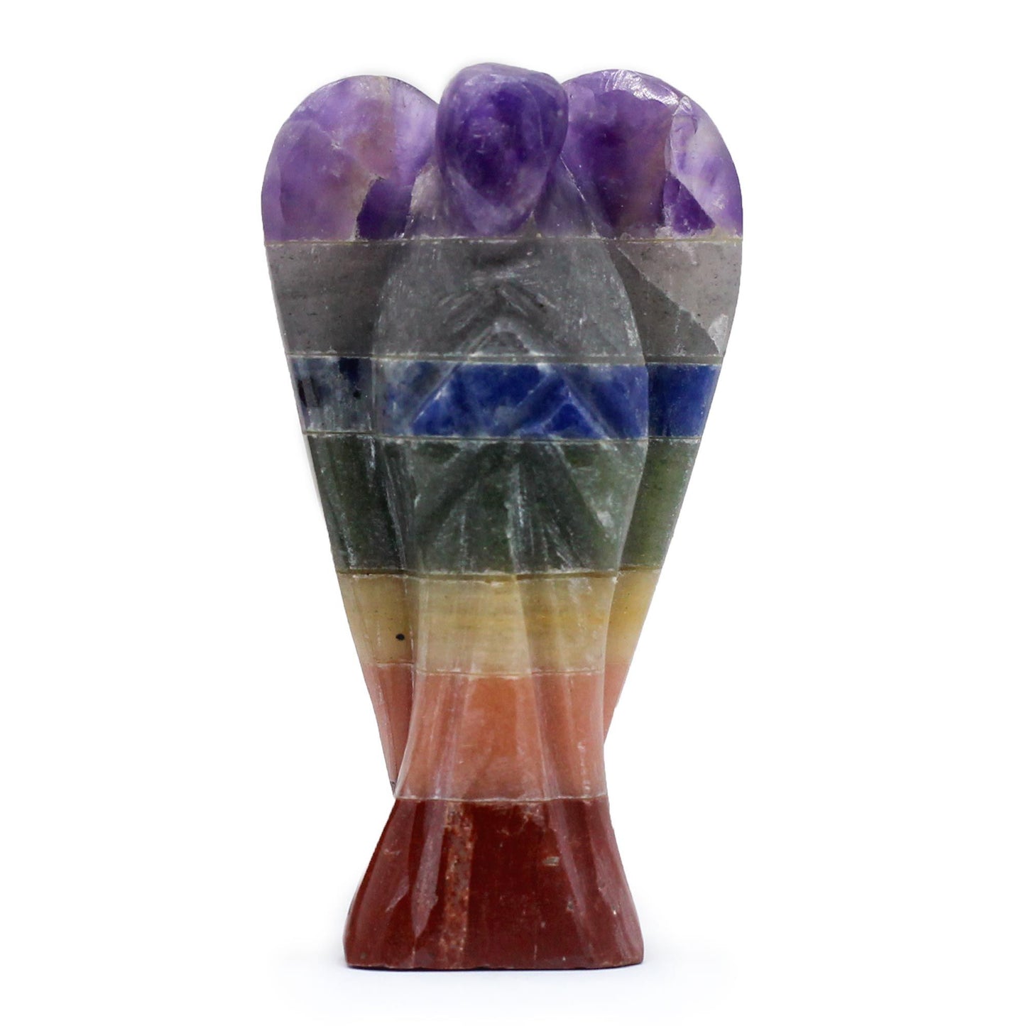 Ange sculpté main — Sept chakras · 5cm