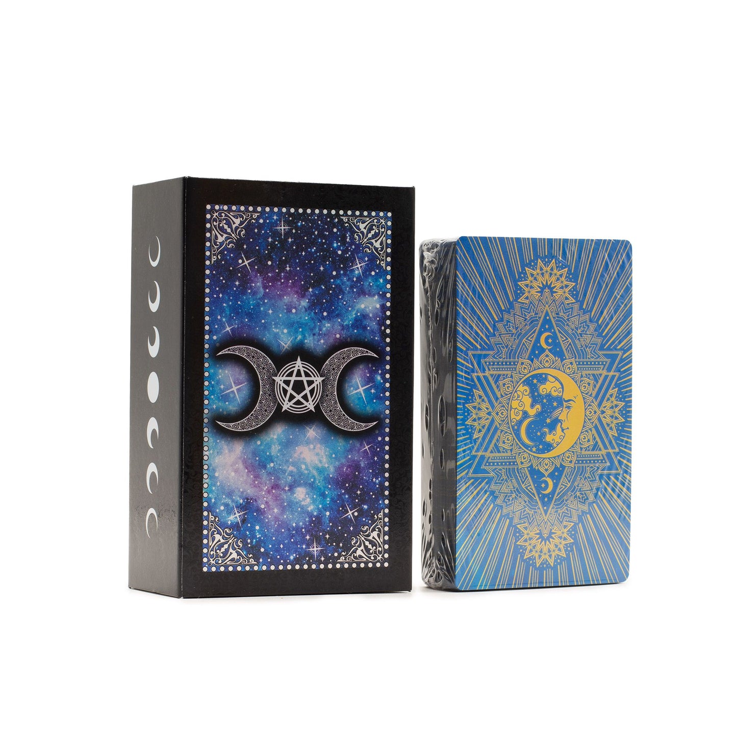 Jeu de tarot à feuille bleue — Visage de la lune