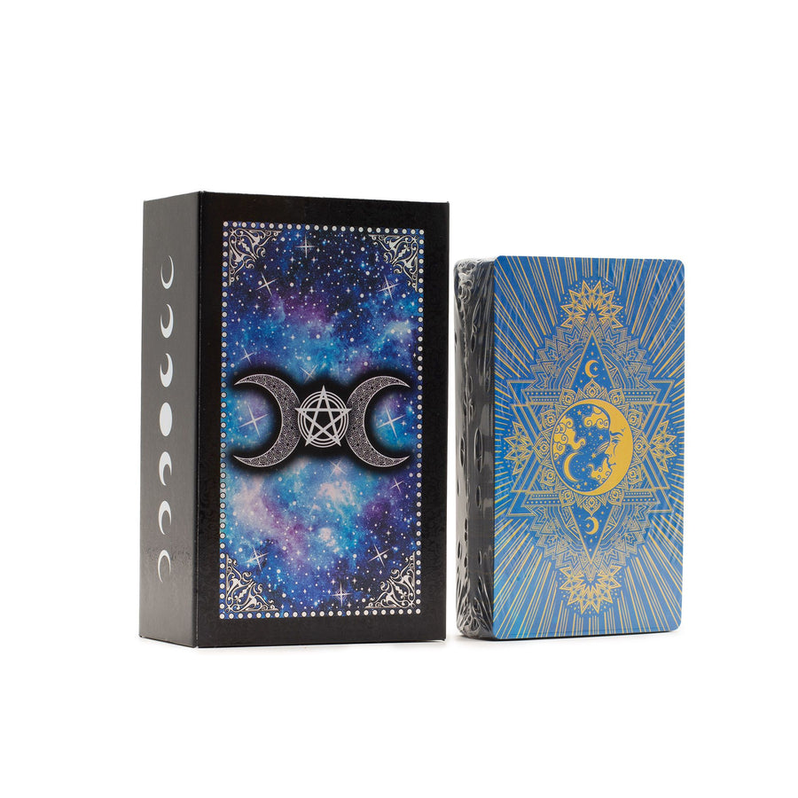 Jeu de tarot à feuille bleue — Visage de la lune