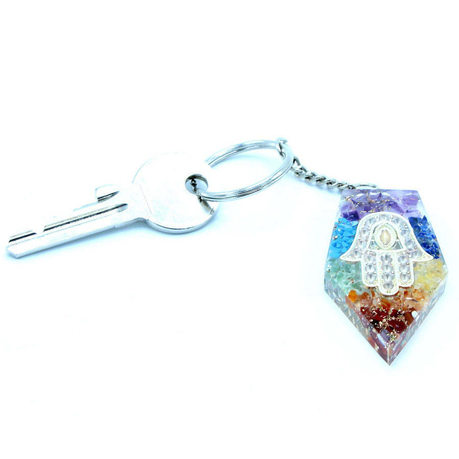 Porte-clés d’orgonite — Chakra main de Fatma