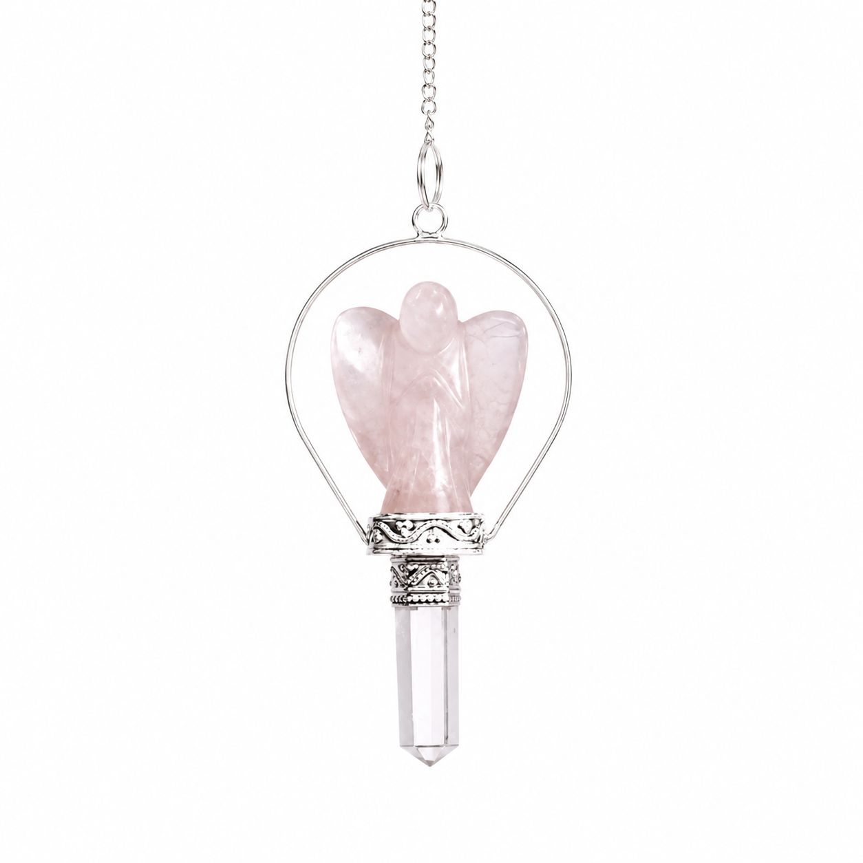 Pendule d’ange — Quartz rose