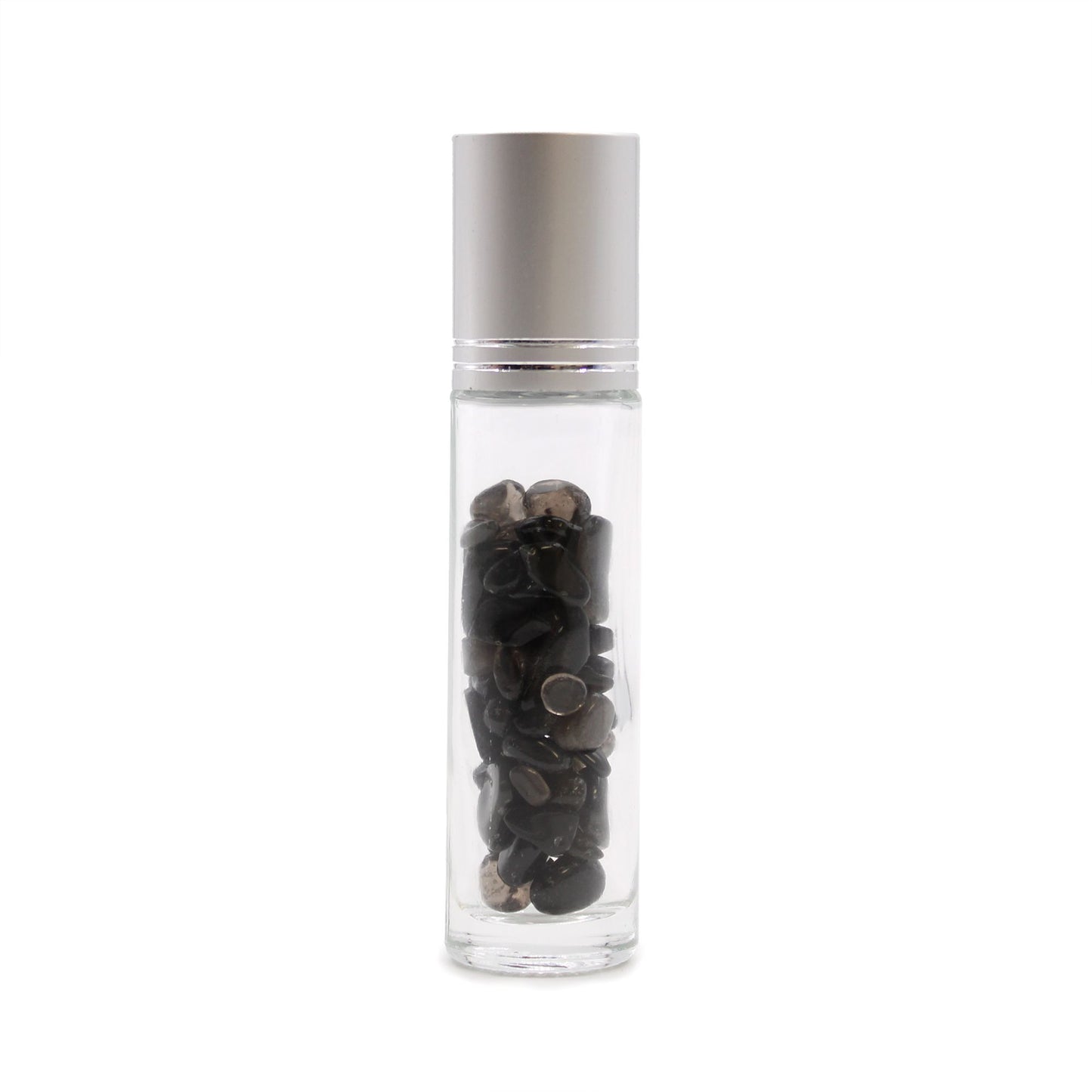 Roll-on à pierre naturelle — Tourmaline noire · Bouchon argenté