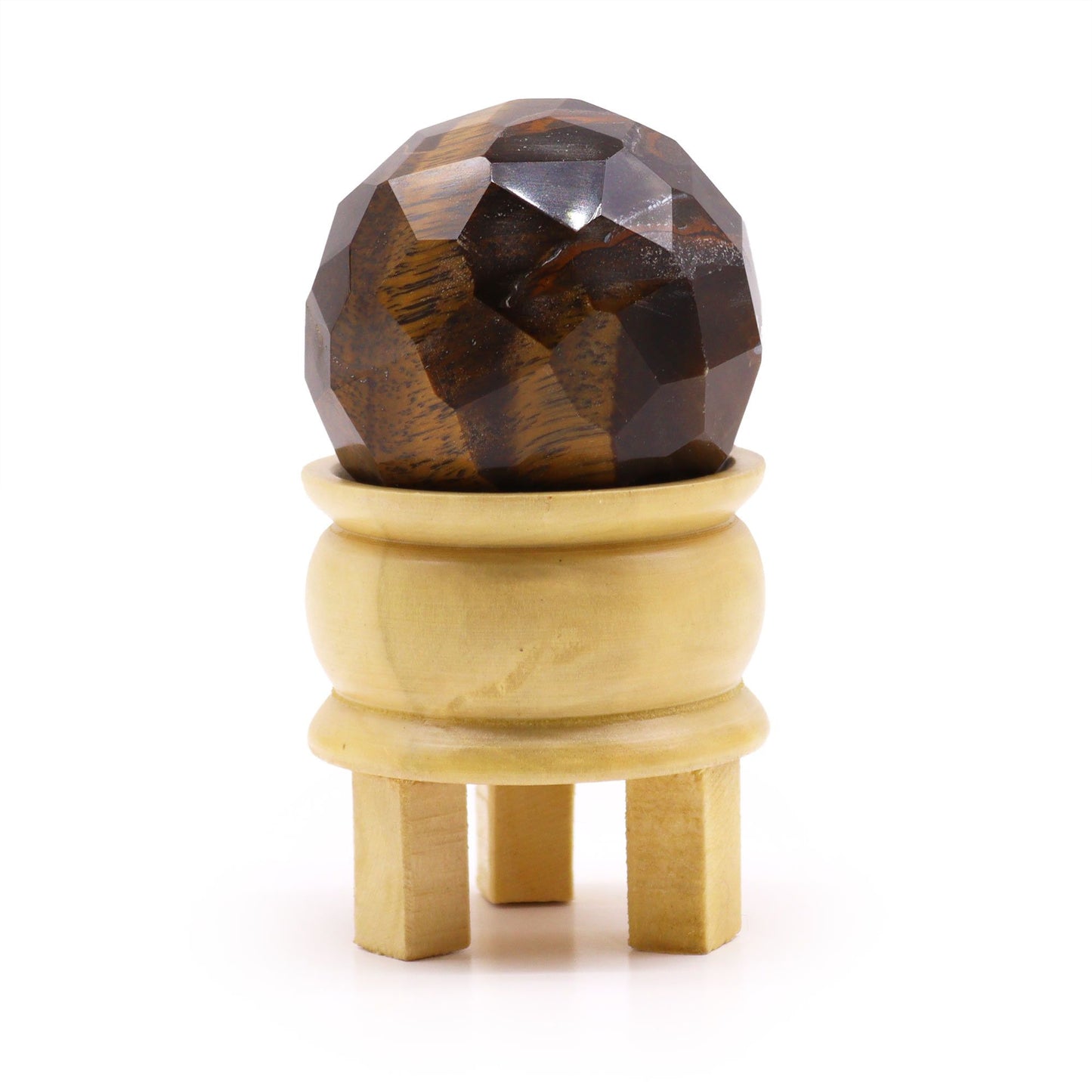 Sphère de soin sur socle — Œil de tigre