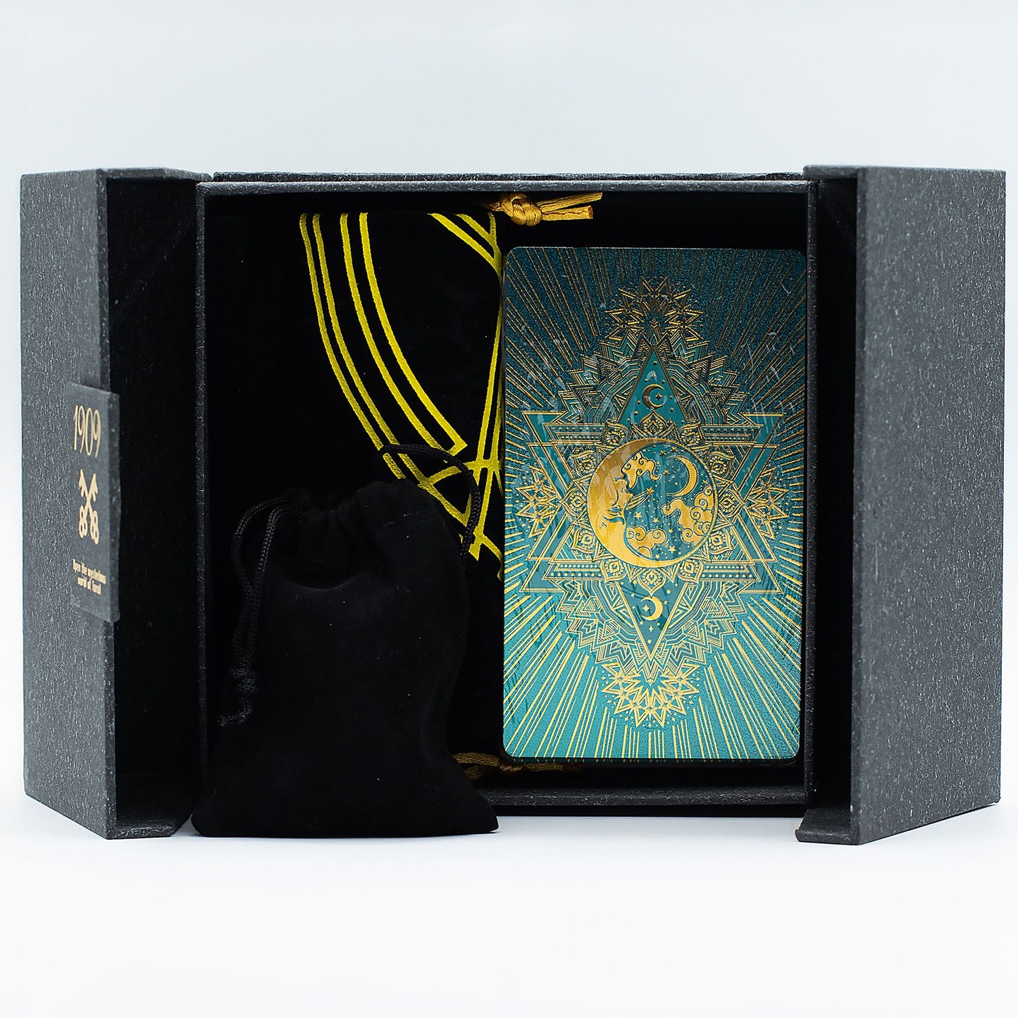 Jeu de tarot à feuille d’or & turquoise — Coffret cadeau