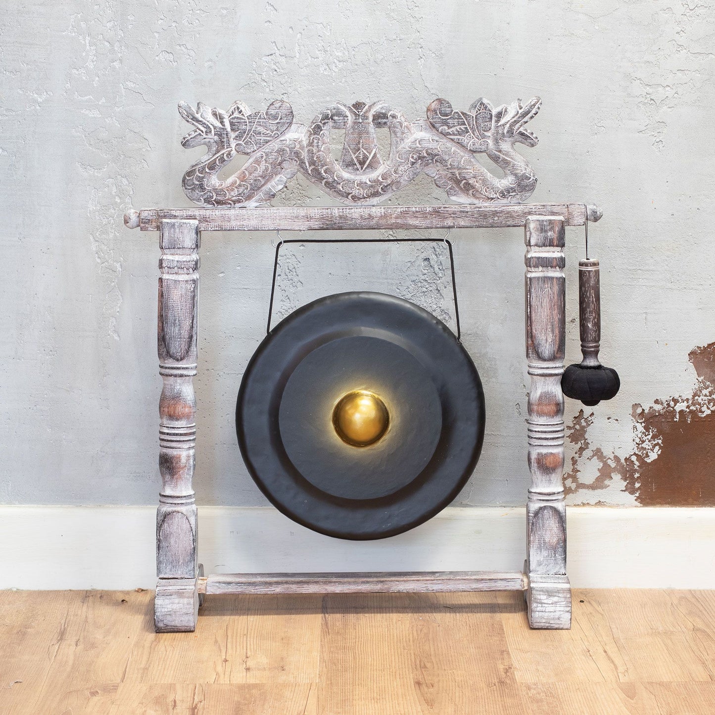 Gong de méditation format moyen sur socle — Noir · 35cm
