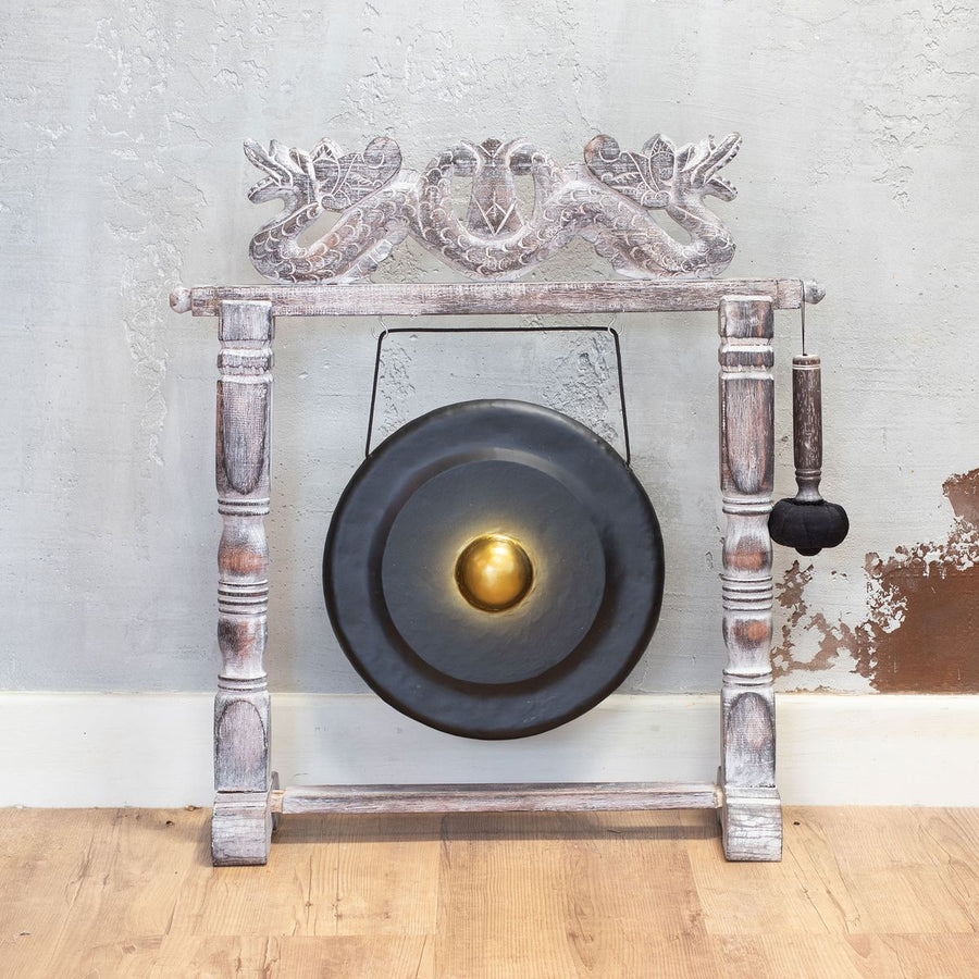 Gong de méditation sur socle noir 35 cm