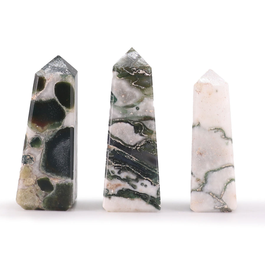 Obélisque — Agate mousse · 5 cm
