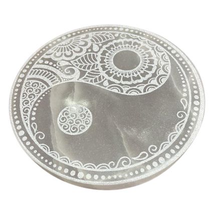 Plaque de charge en sélénite — Feng Shui · 18cm