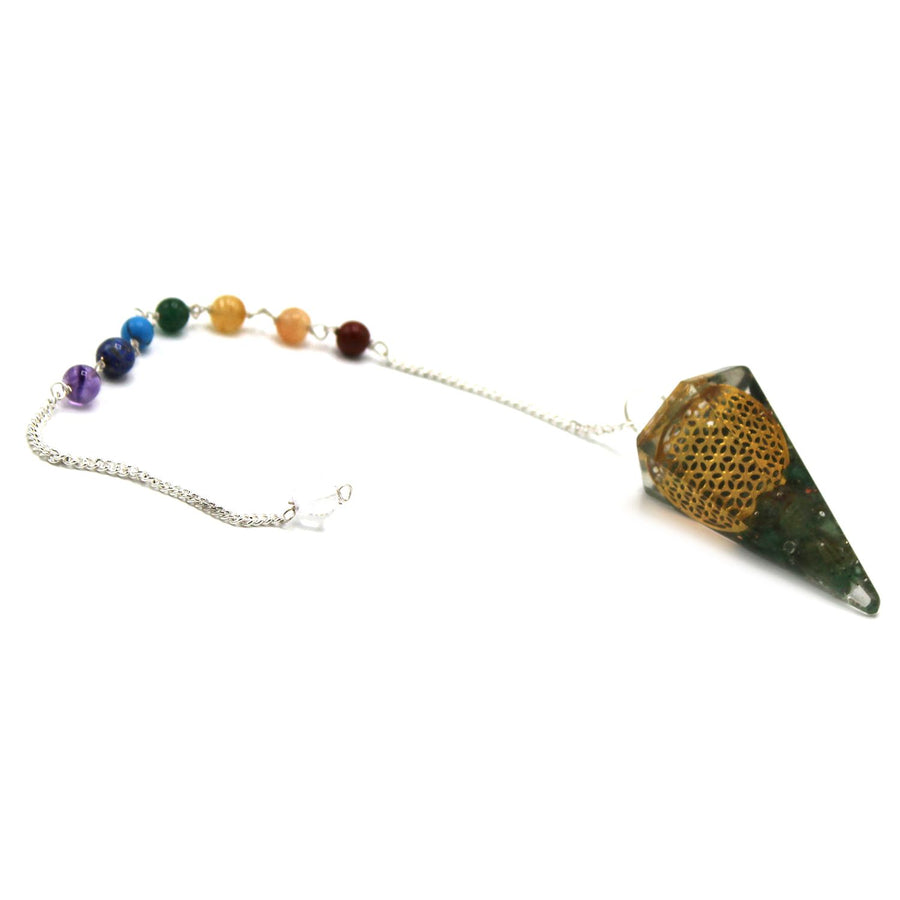 Pendule chakra d’orgonite — Fleur de vie