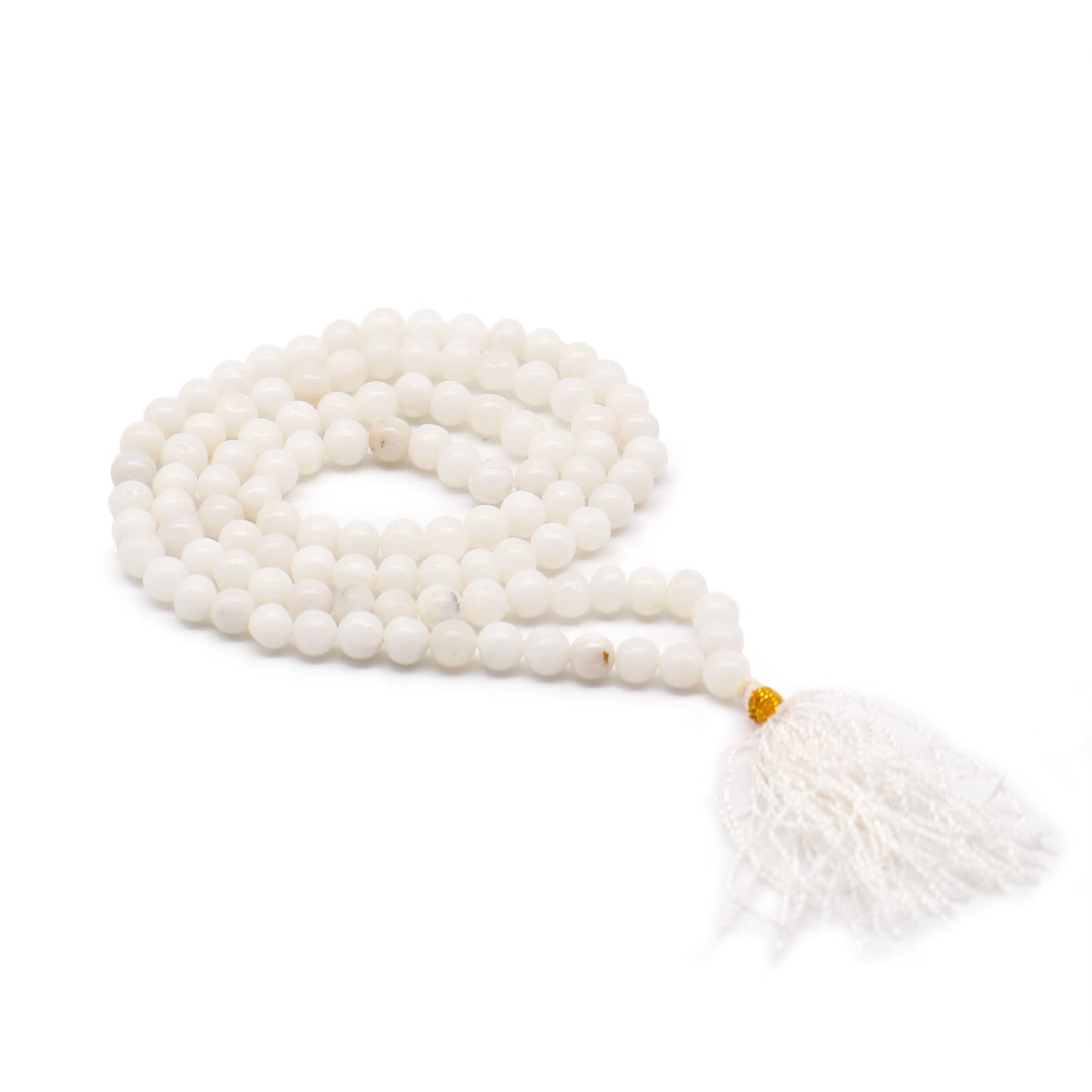 Mala 108 perles — Quartz blanc