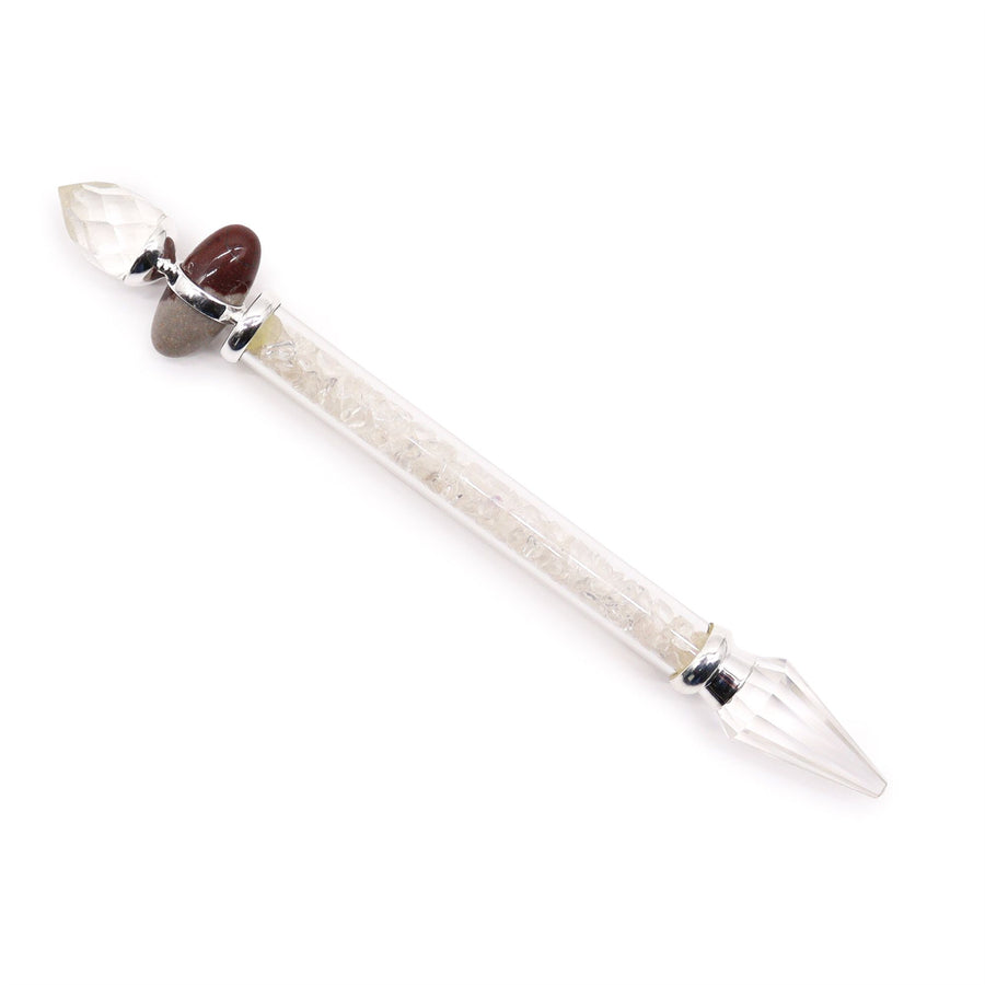 Baguette magique Shiva Lingam — Cristal de roche · Sagesse