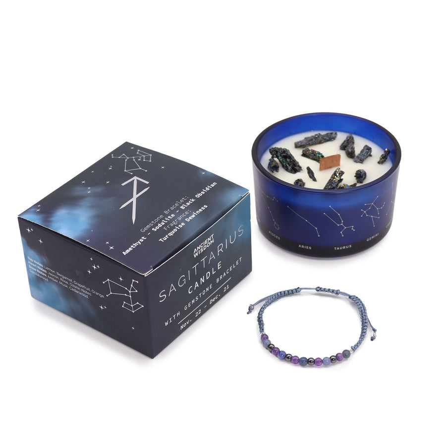 Bougie de cristal du zodiaque à bracelet — Sagittaire