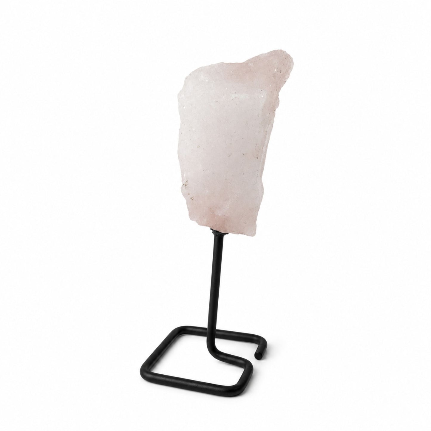 Spécimen minéral sur socle métallique — Quartz rose