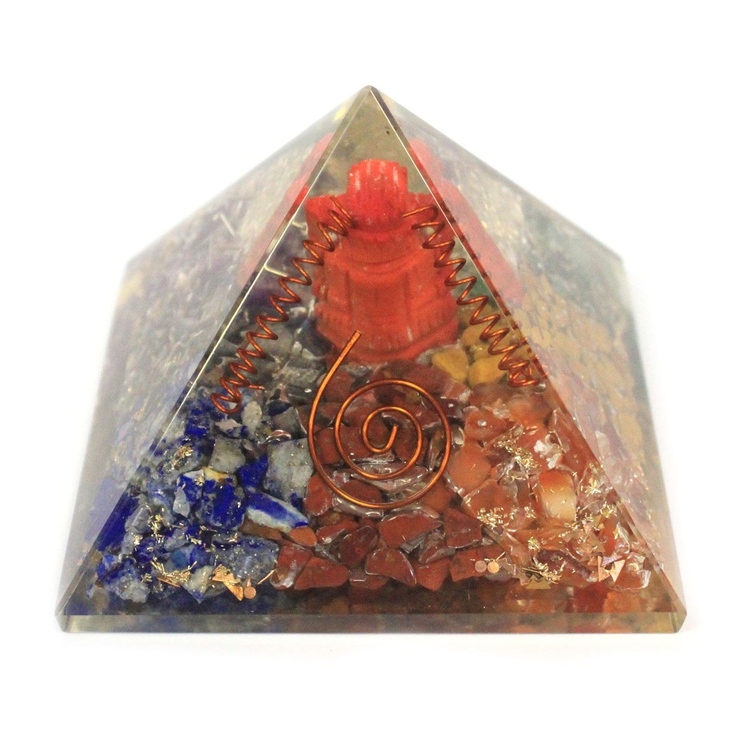 Grande pyramide d’orgonite — Ganesh · 70mm