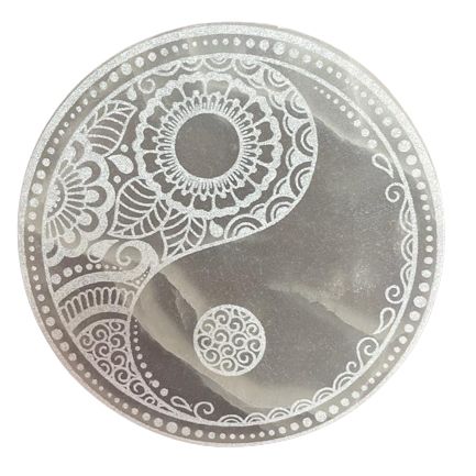 Plaque de charge en sélénite — Feng Shui · 18cm