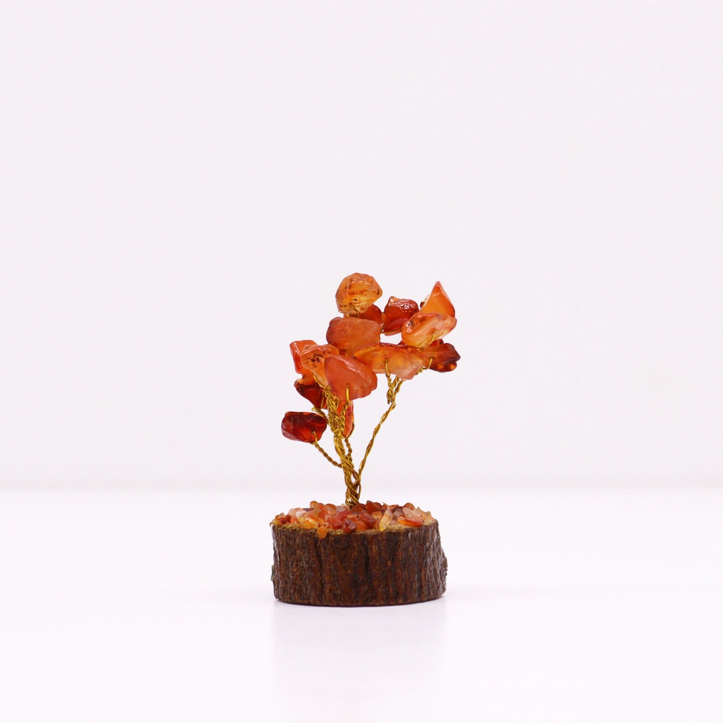 Mini arbre sur socle bois — Cornaline