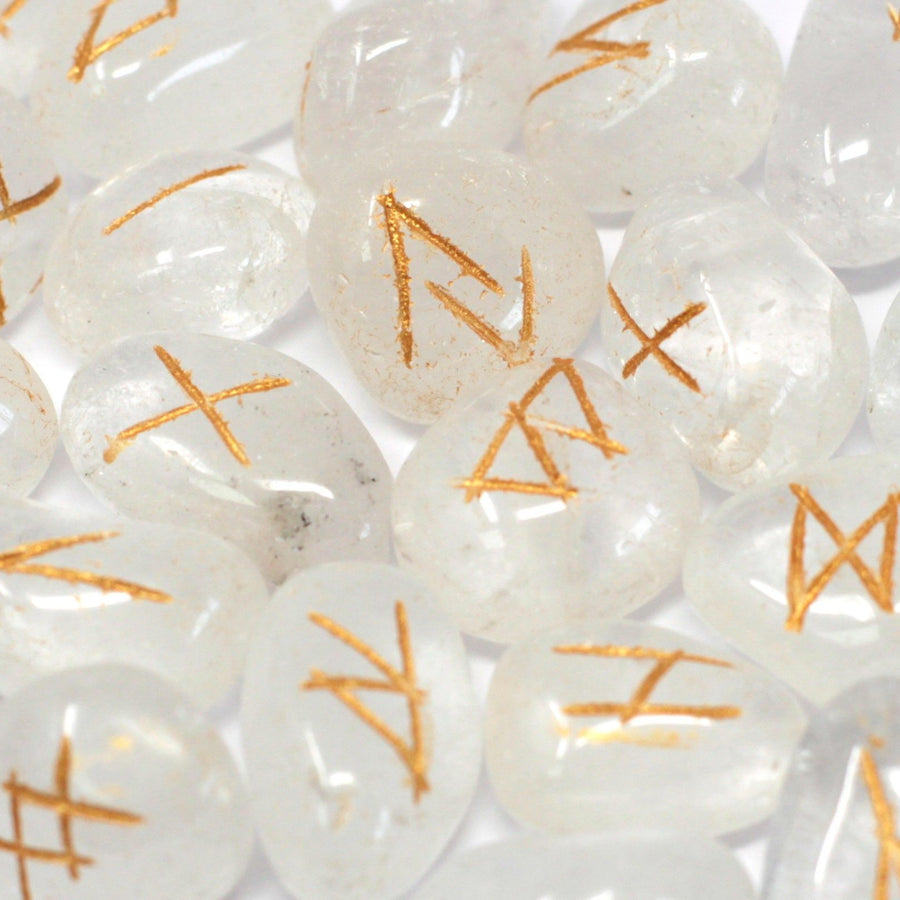 Jeu de runes de l’Inde en pochette — Cristal de roche
