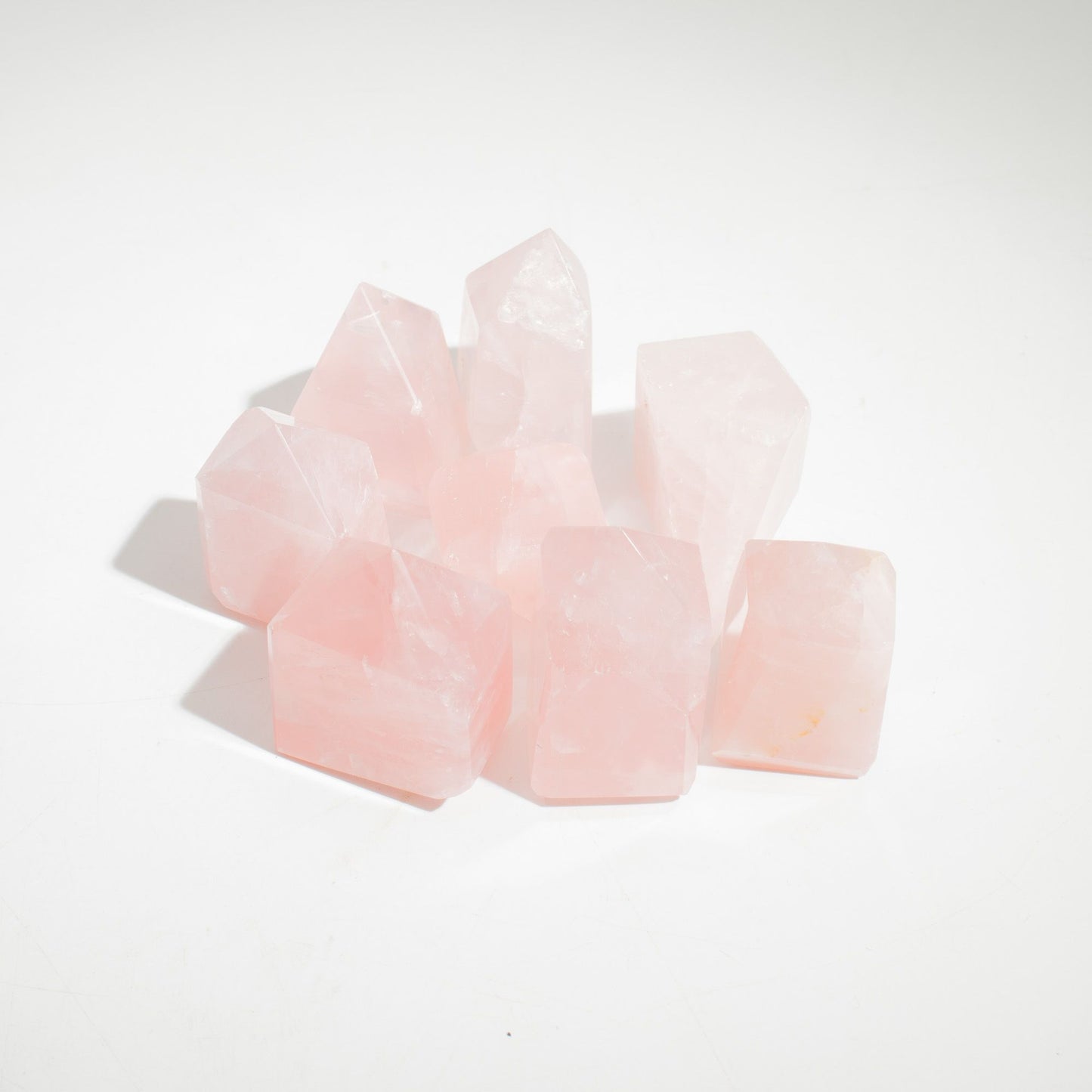Pointe de gemme — Quartz rose indien · 6 cm