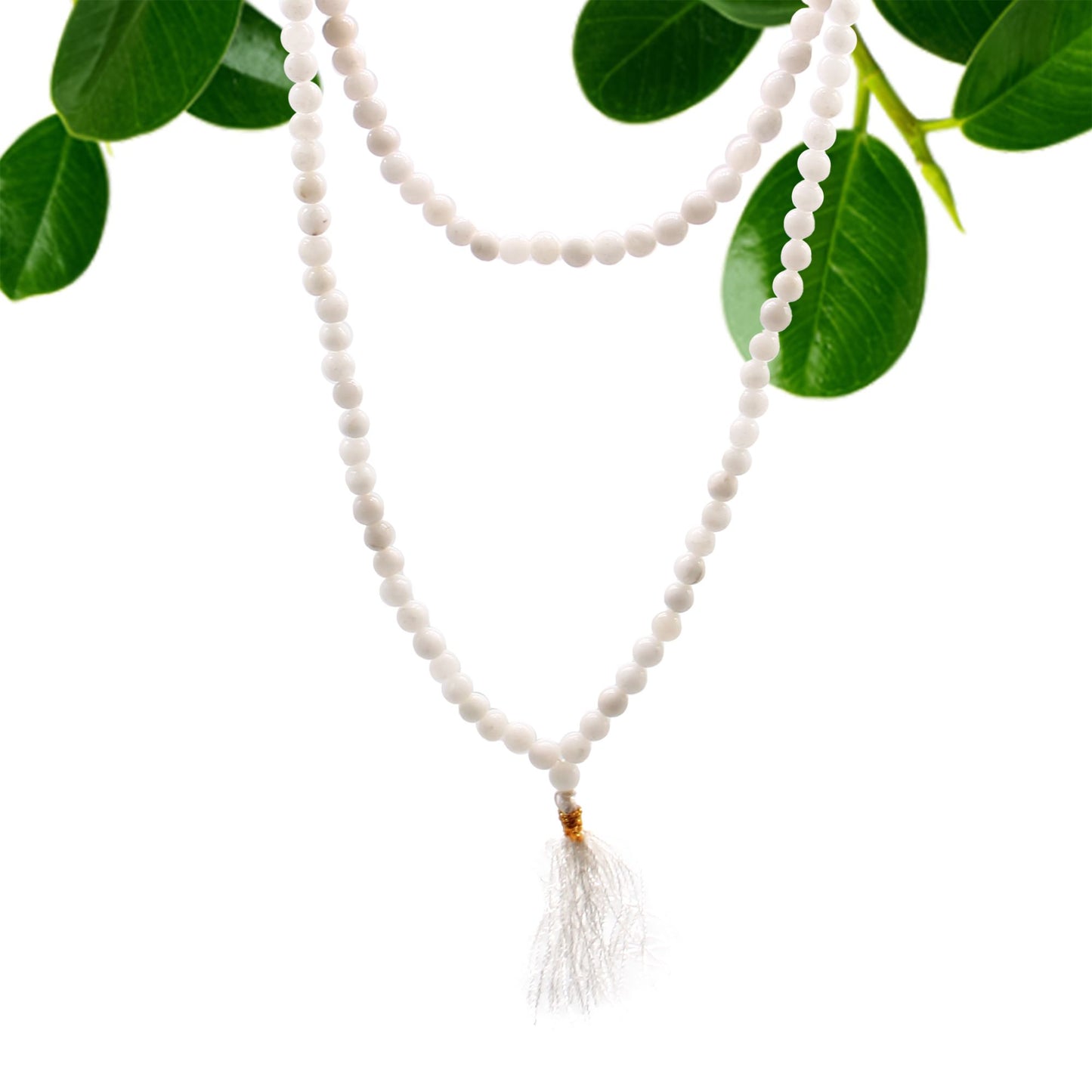 Mala 108 perles — Quartz blanc