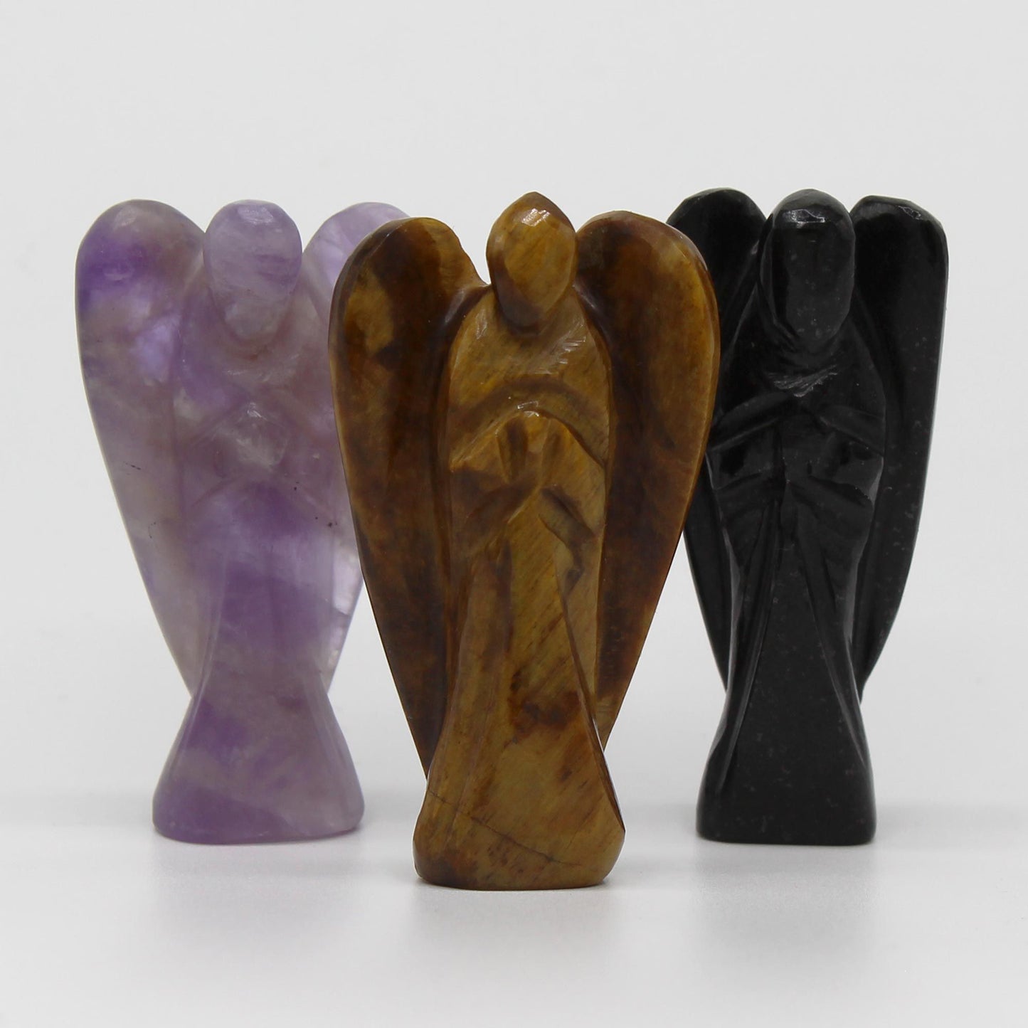 Ange sculpté main — Améthyste