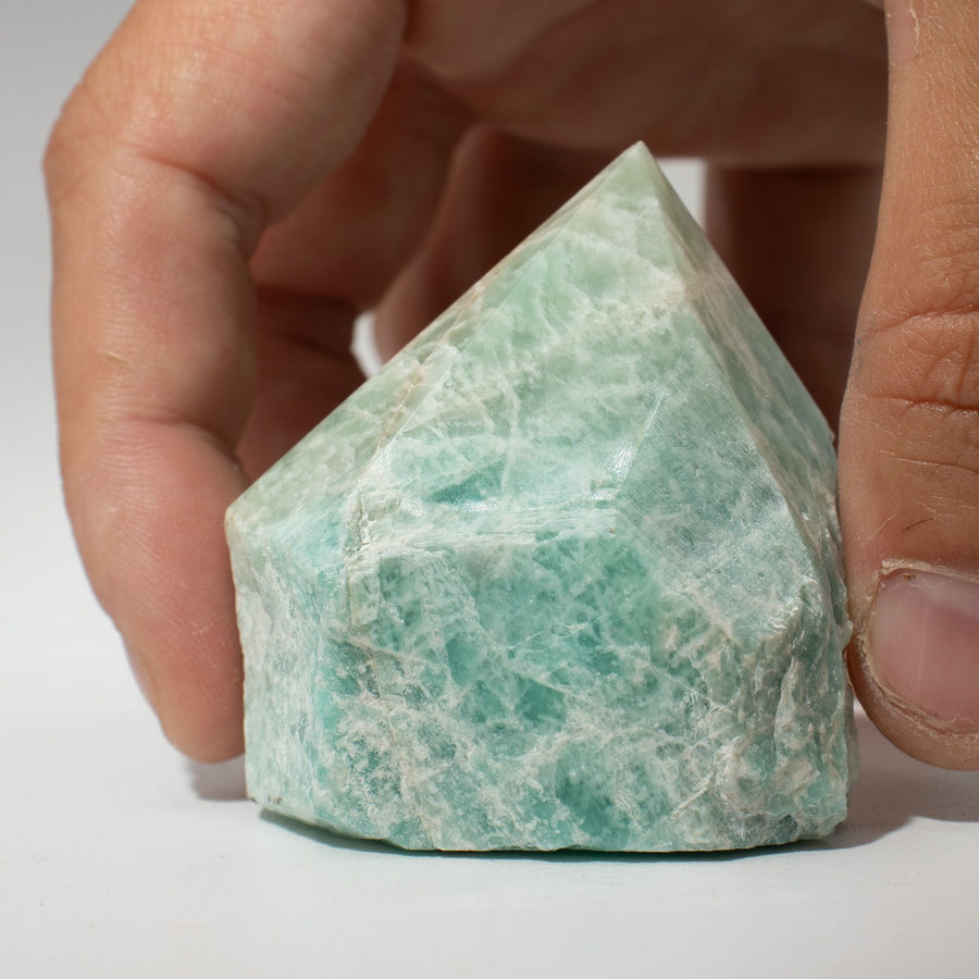 Pointe polie — Amazonite de l’Inde