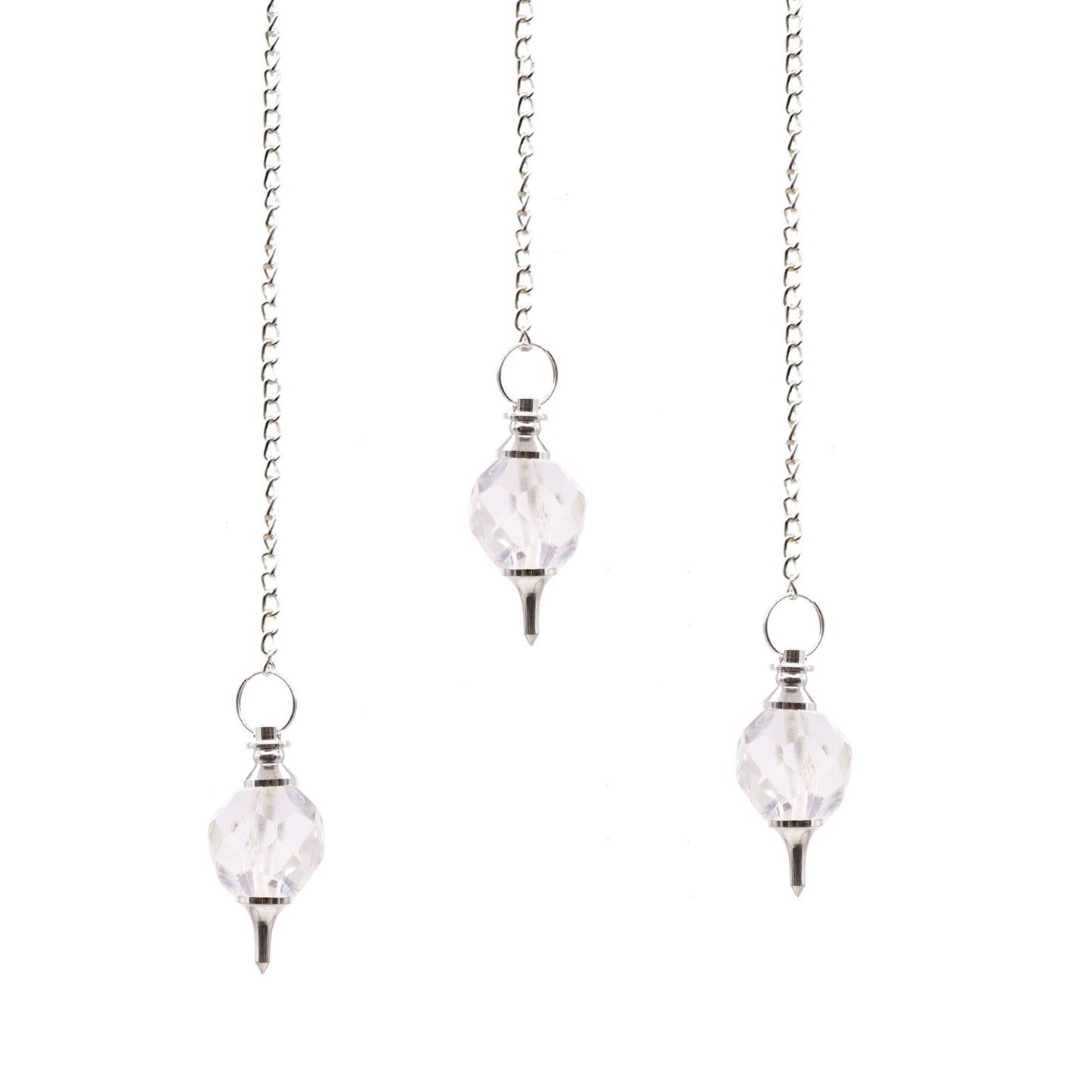 Pendule à gemme facettée — Cristal de roche