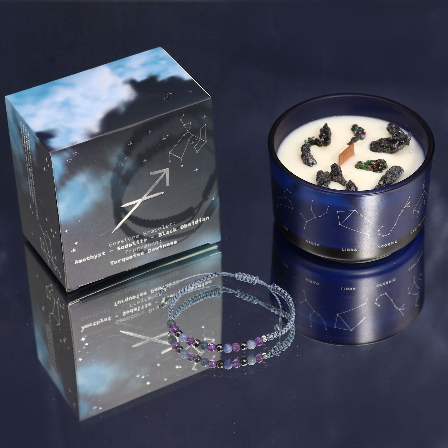 Bougie de cristal du zodiaque à bracelet — Sagittaire