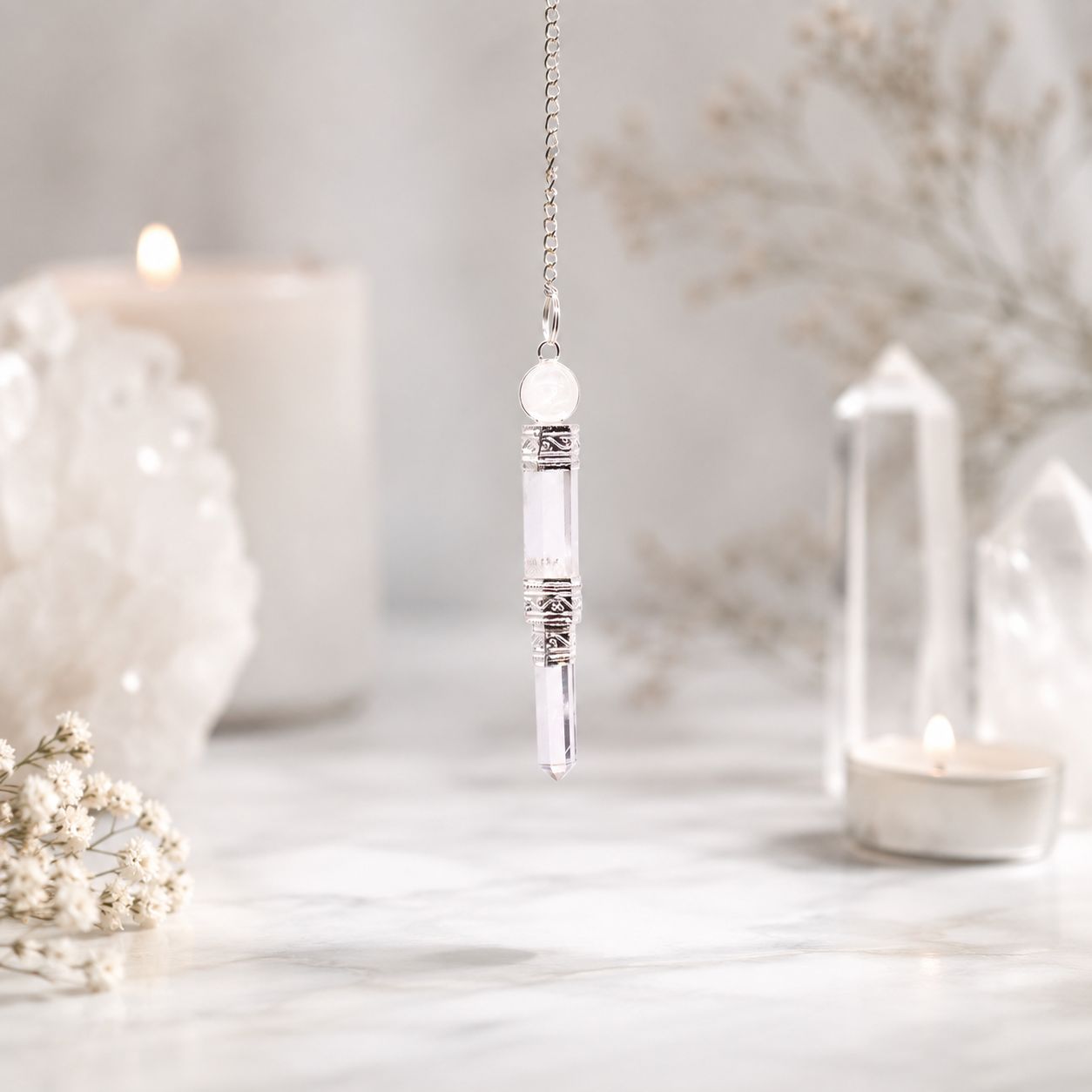 Pendule d’exception — Cristal de roche trois parties