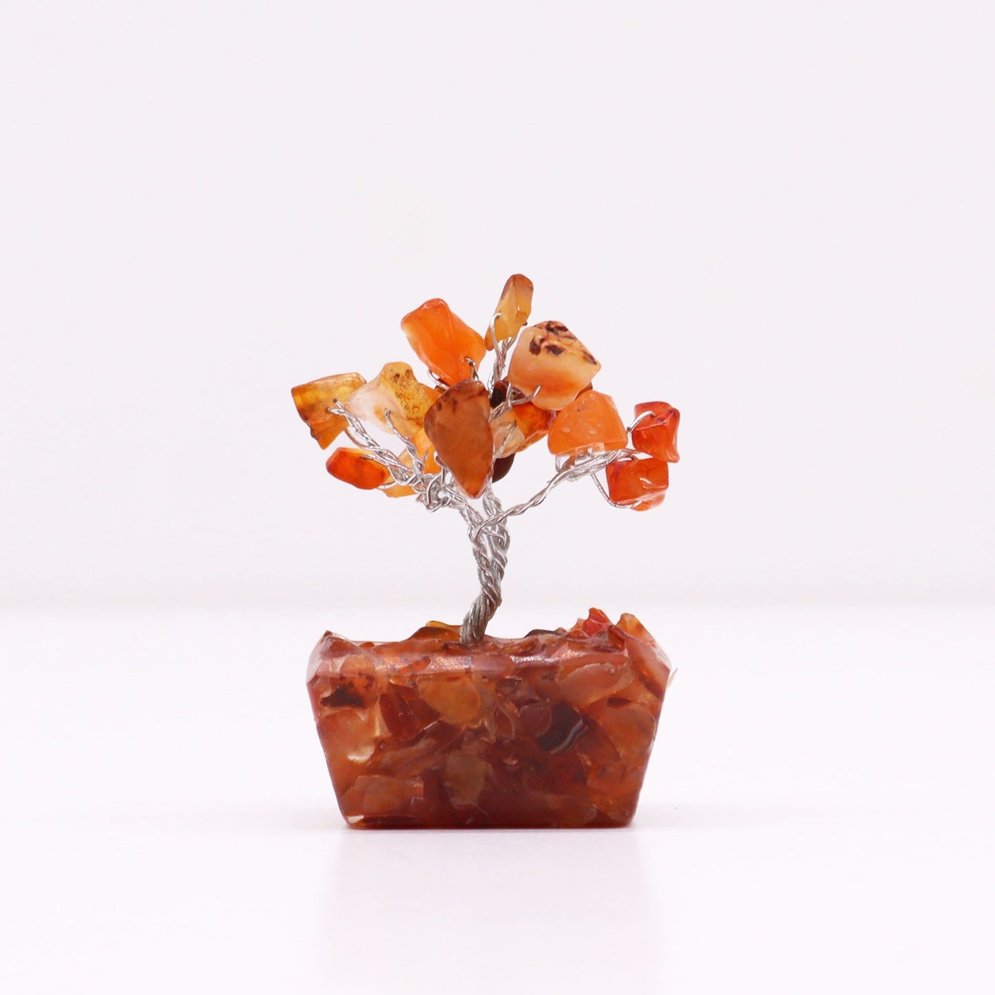 Mini arbre sur socle d’orgonite — Cornaline