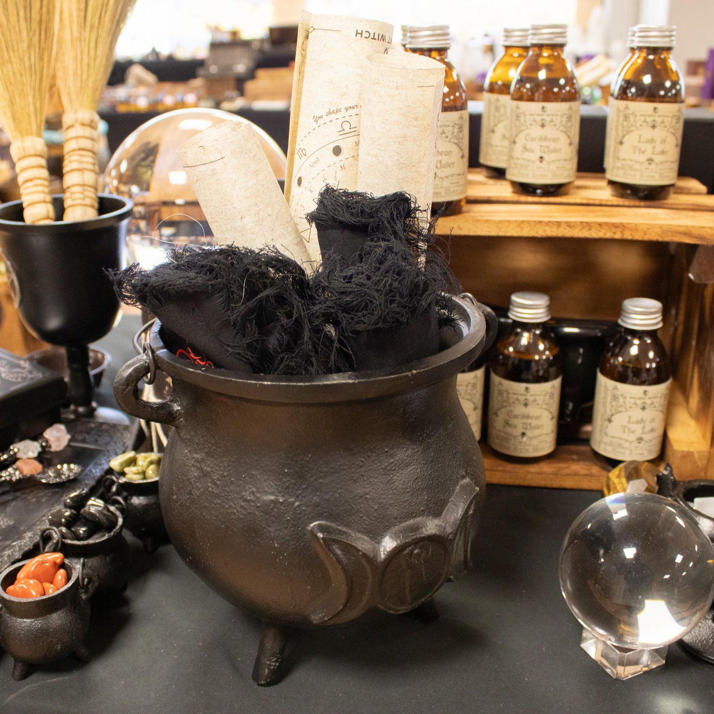 Bol chantant — Très grand chaudron de fonte à triple lune · 4 kg
