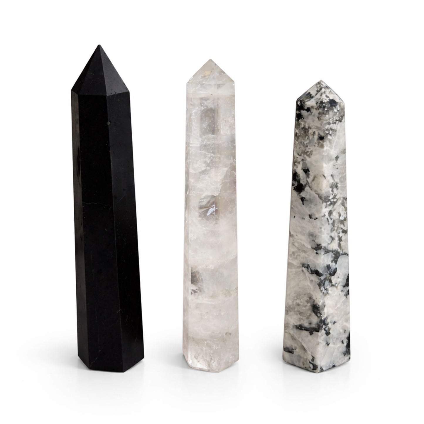 Obélisque à six faces — Tourmaline noire · 17 cm