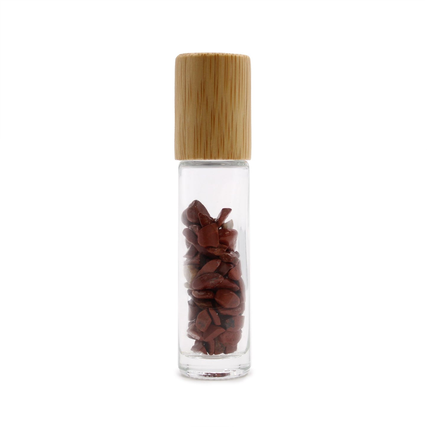 Roll-on à pierre naturelle — Jaspe rouge · Bouchon bois