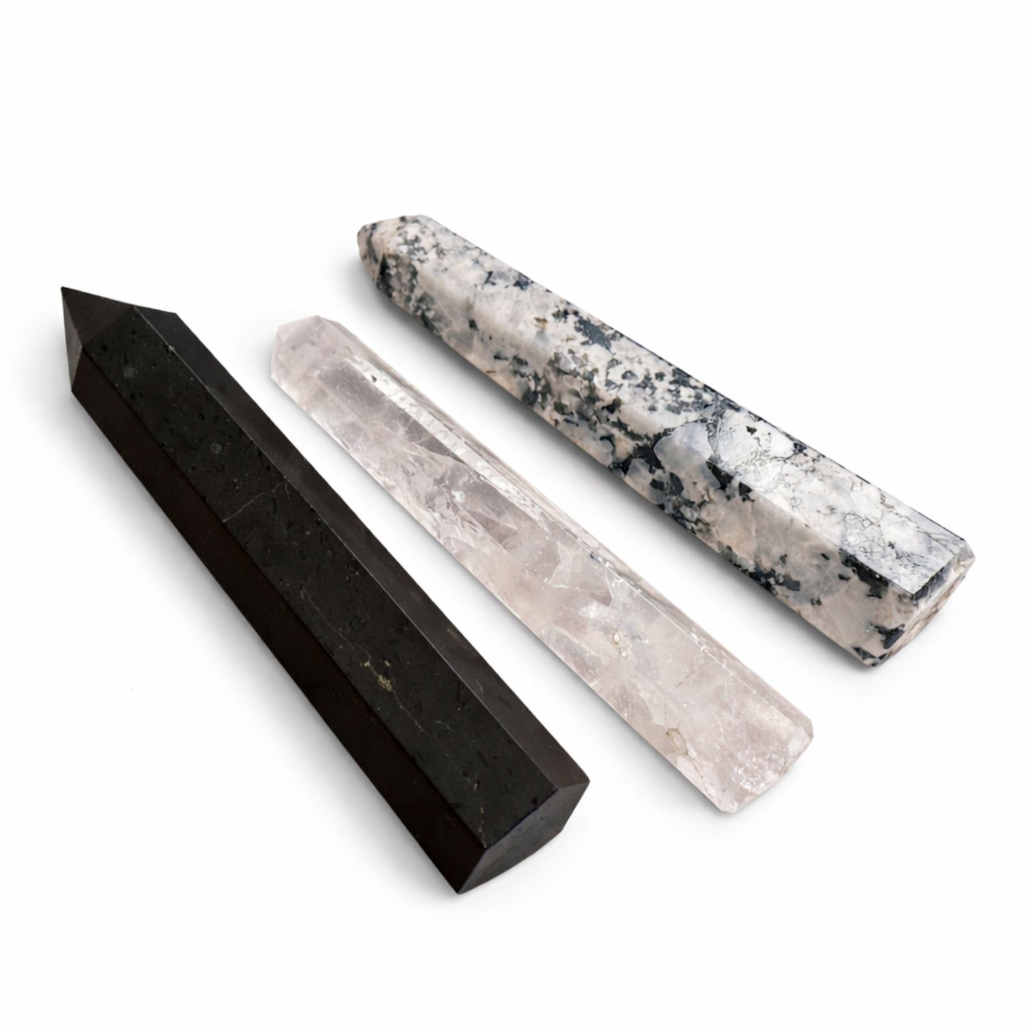 Obélisque à six faces — Tourmaline noire · 17 cm