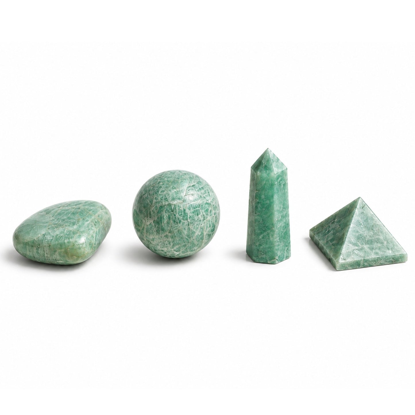 Pierre brute — Quatre formes · Amazonite